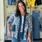 Denim Trim Floral Cardigan