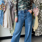 Double Cuff Wide Leg Denim - Vervet