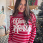 Pink Stripe Jacquard Merry Sweater