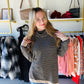 Black and Taupe Cozy Turtleneck