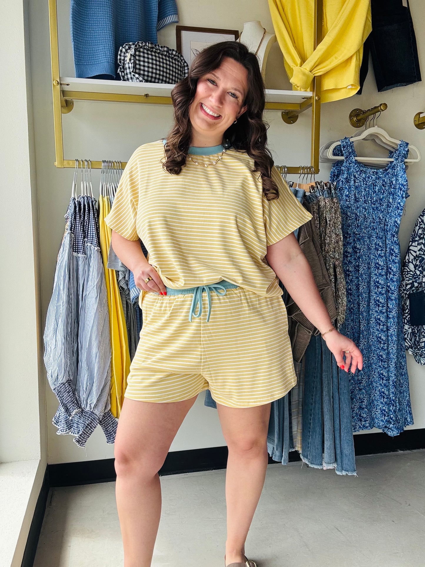 Butter Sky Stripe Lounge Top