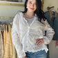 White Embroidered Trim Gauze Top