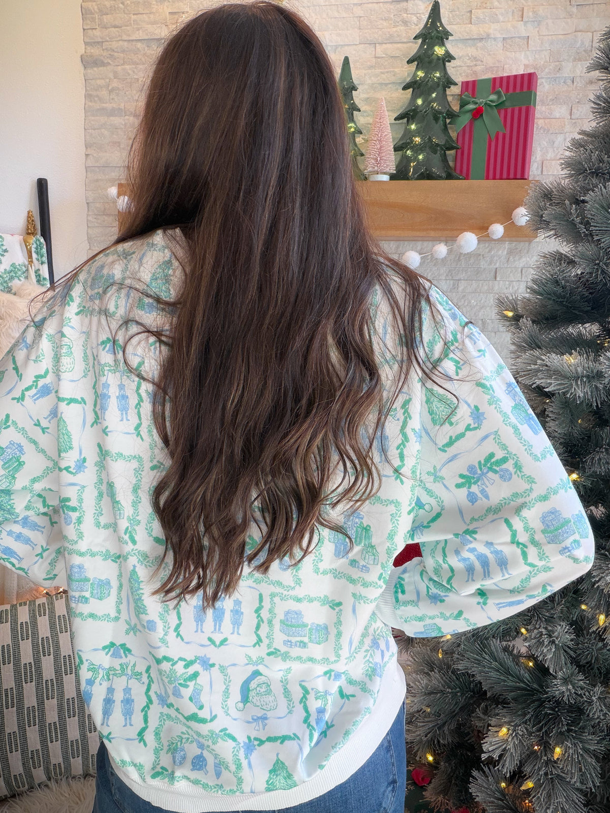 Sarah Yuletide Blue Sweatshirt