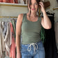 Olive U Neck Seamless Tank