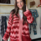 Wine Two Tone Cardigan