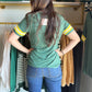 Tessa Green & Gold Short Sleeve