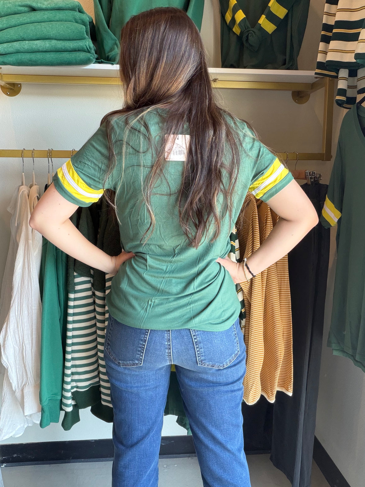 Tessa Green & Gold Short Sleeve