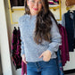 Marine Boucle Crewneck Sweater