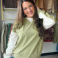 Bright Sage Color Block Hoodie