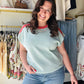 Misty Mint Combo Sweater Top