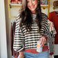 Olive & Rust Striped Pullover