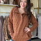 Rust Geometric Snap Pullover