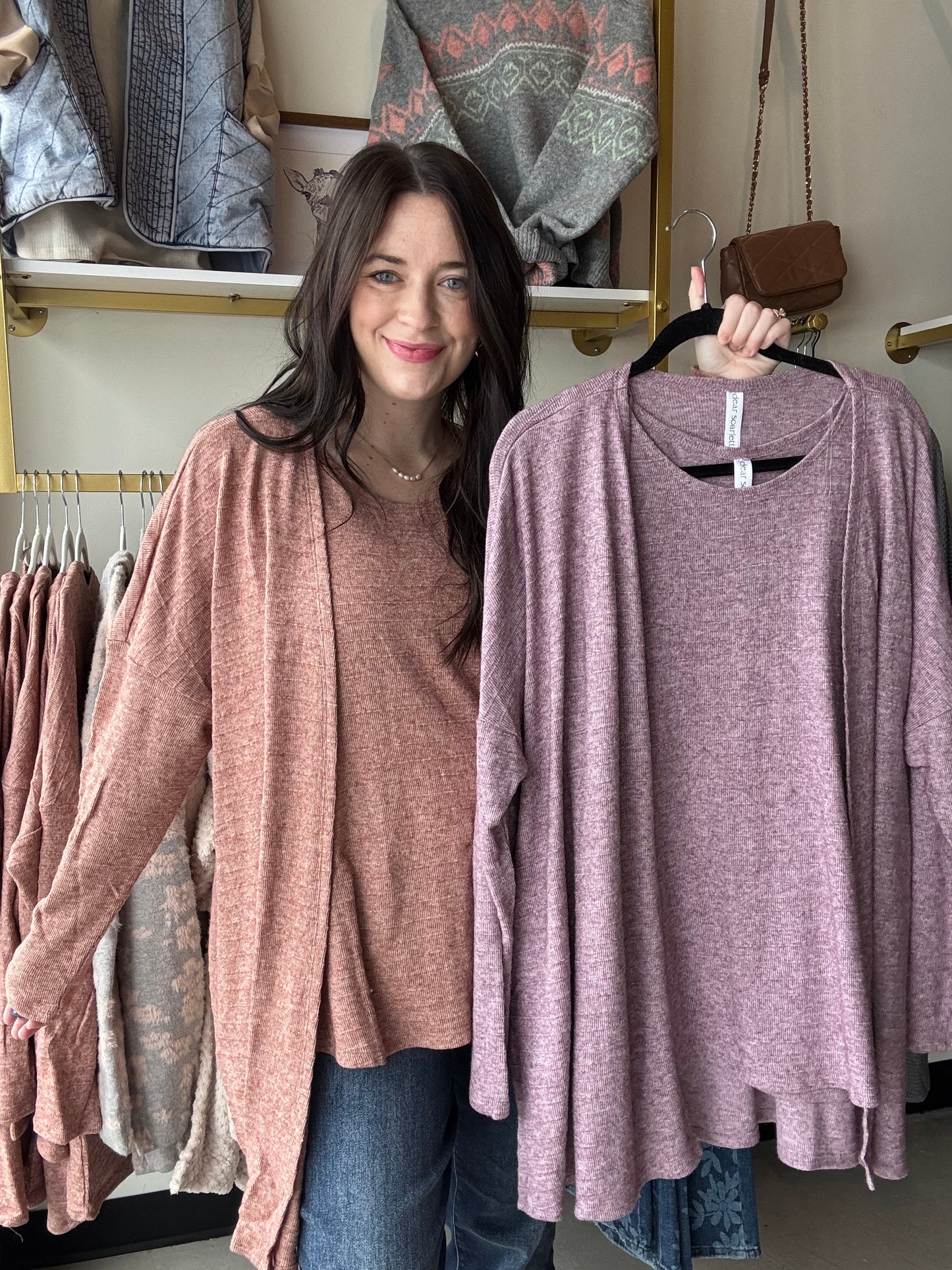 Classic Terracotta Tank & Cardigan Set