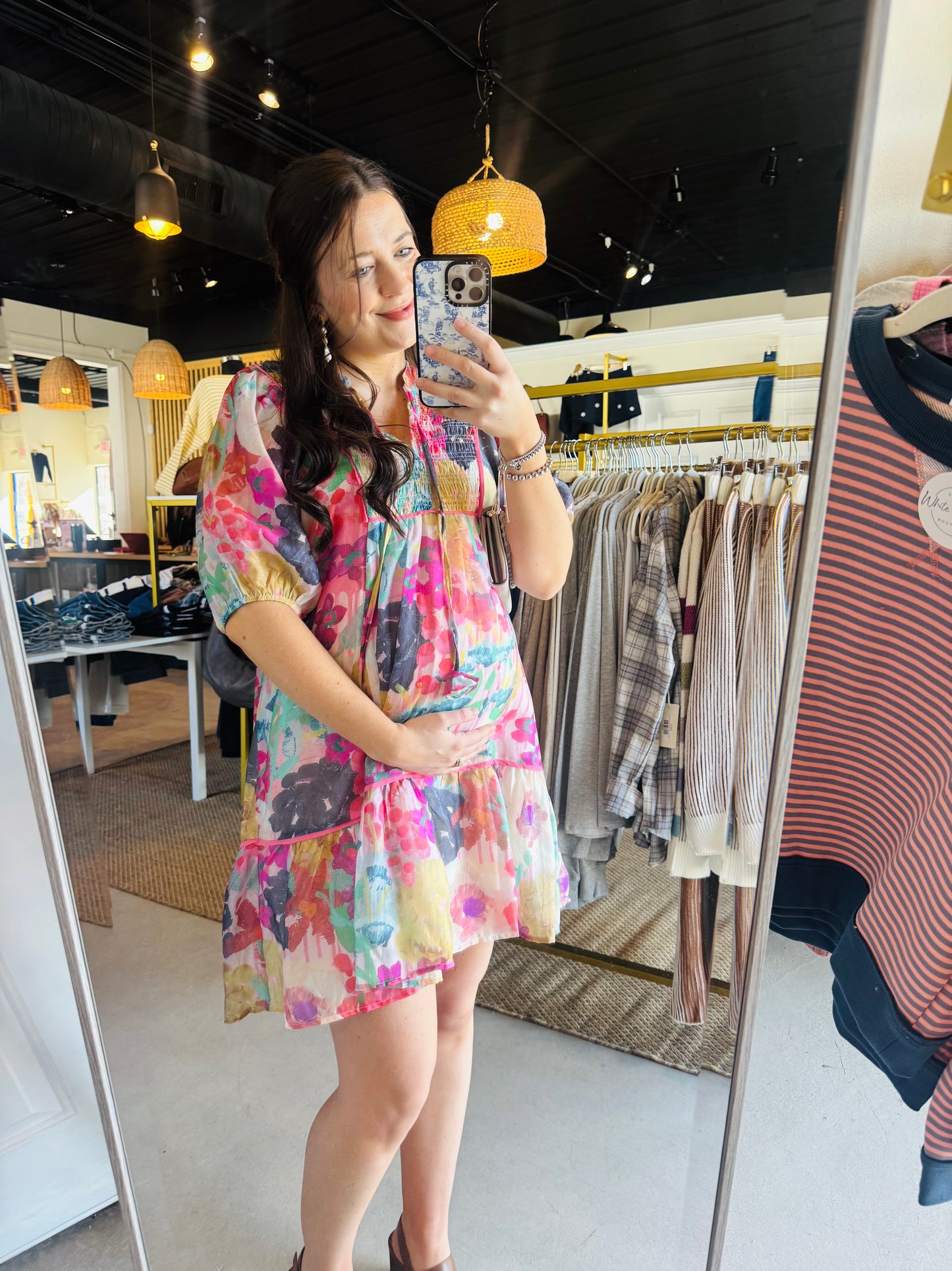 Watercolor Mix Babydoll Dress