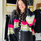 Black Vibrant Stripe Sweater Cardi