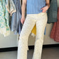 Cream Dainty Floral Pants