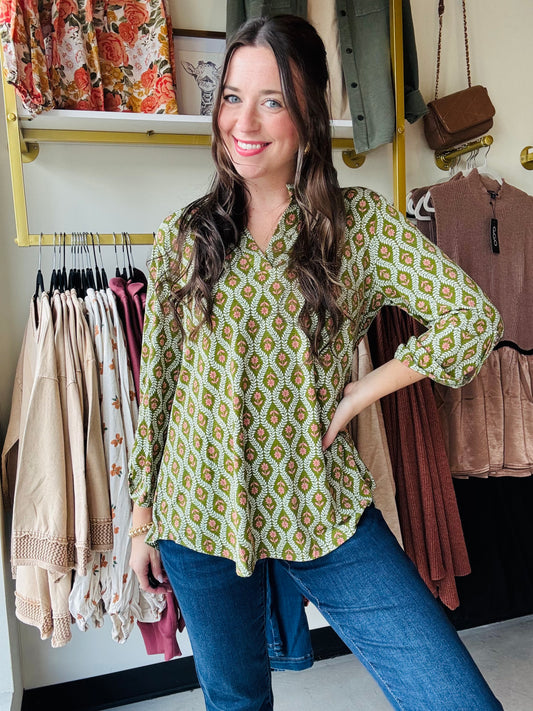 Pink Flower Motif Lizzy Top