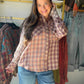 Mixed Plaid Woven Button Up