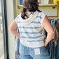 Chambray Stripe Sweater Hoodie