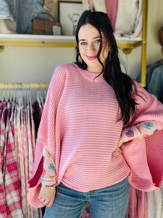 Meg Pullover Poncho - Pink