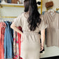 Taupe Collared Cinch Dress