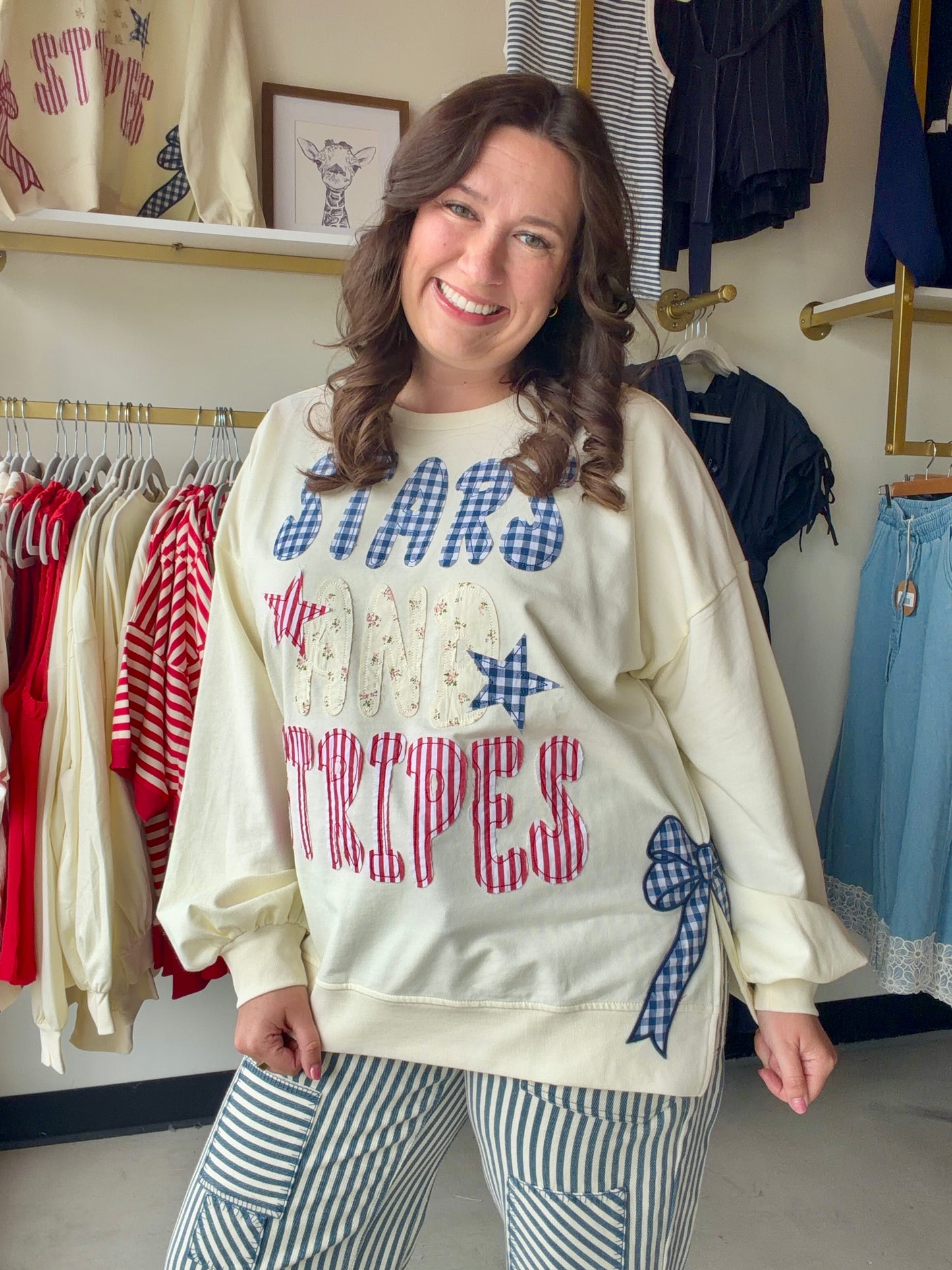 Stars & Striped Patchwork Pullover