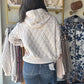 Cream Quilted Hoodie