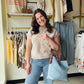 Taupe Diamond Stitch Sweater