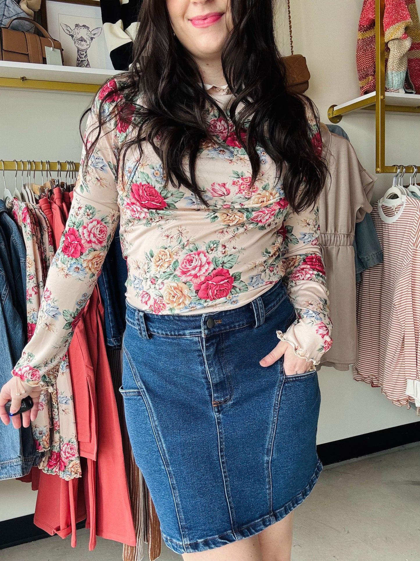 Denim Pocket Front Skirt