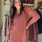 Brick Ribbed V Neck