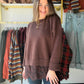 Chocolate Lace Trim Sweater