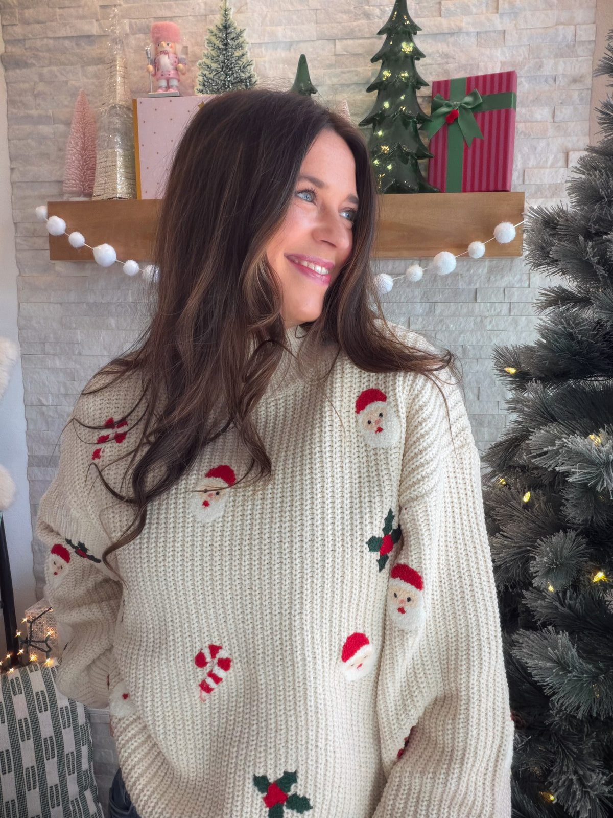 Christmas Motif Chenille Sweater