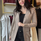 Camel Open Front Cardigan