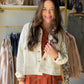 Ivory Cropped Button Front Jacket