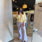 Lavender Knit Flare Pants