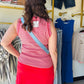 Red Morgan Micro Stripe Tank