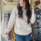 Cream Quilted Hoodie
