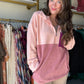 Pink Block Quarter Zip Pullover