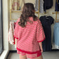 Red Stripe Oversized Lounge Set
