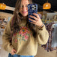 Mocha Flower Statement Sweater
