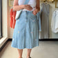 Daisy Embroidered Denim Skirt