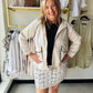 Oatmeal Contrast Piping Zip Up