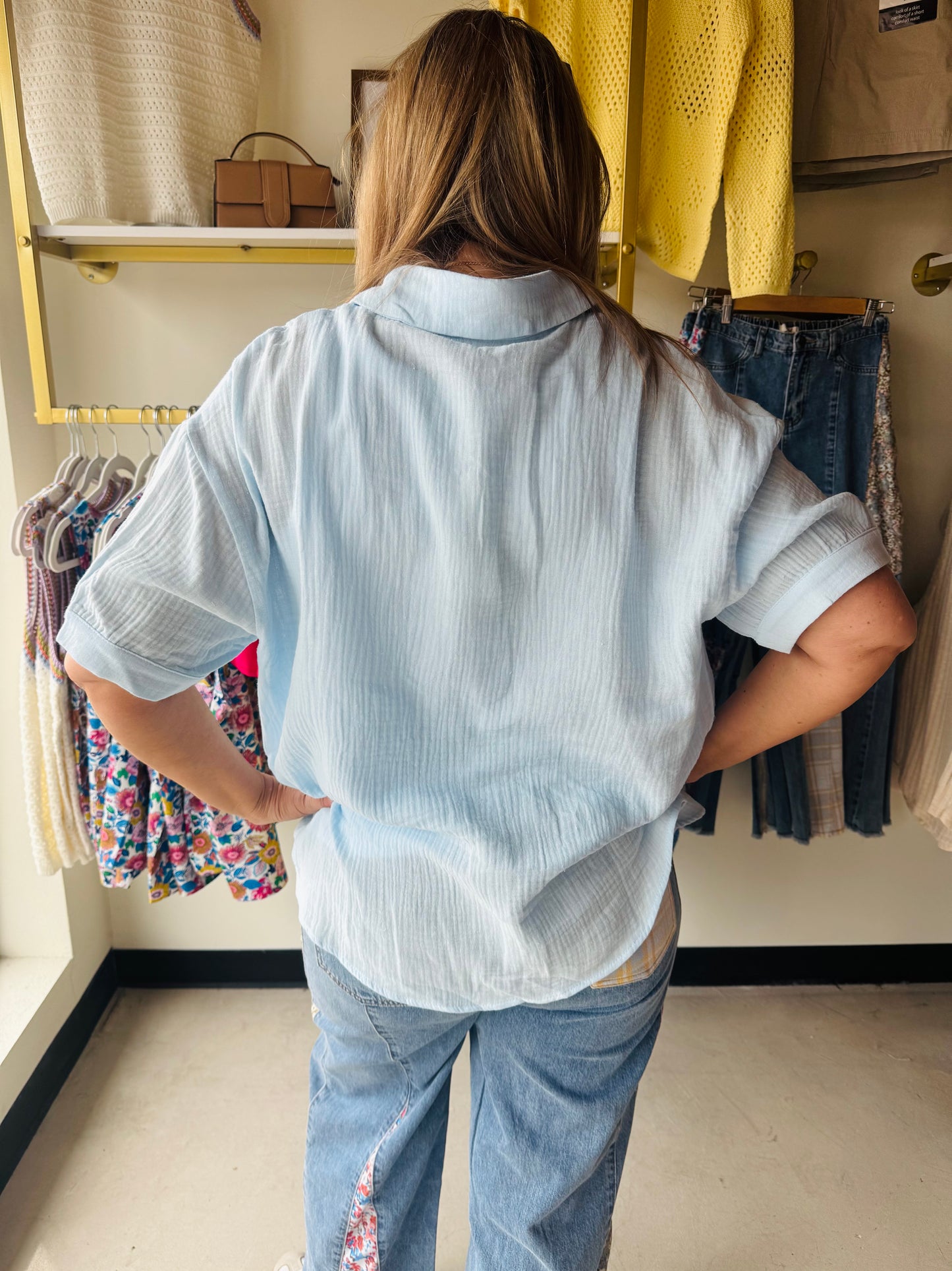 Blue Sawyer Gauze Top