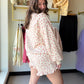 Taupe Pink Floral Frill Set