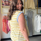 Lemon Blueberry Stripe Muscle Tank