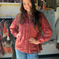 Rust Embroidered Button Up