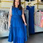 Royal Smocked Waist Tiered Midi Dress
