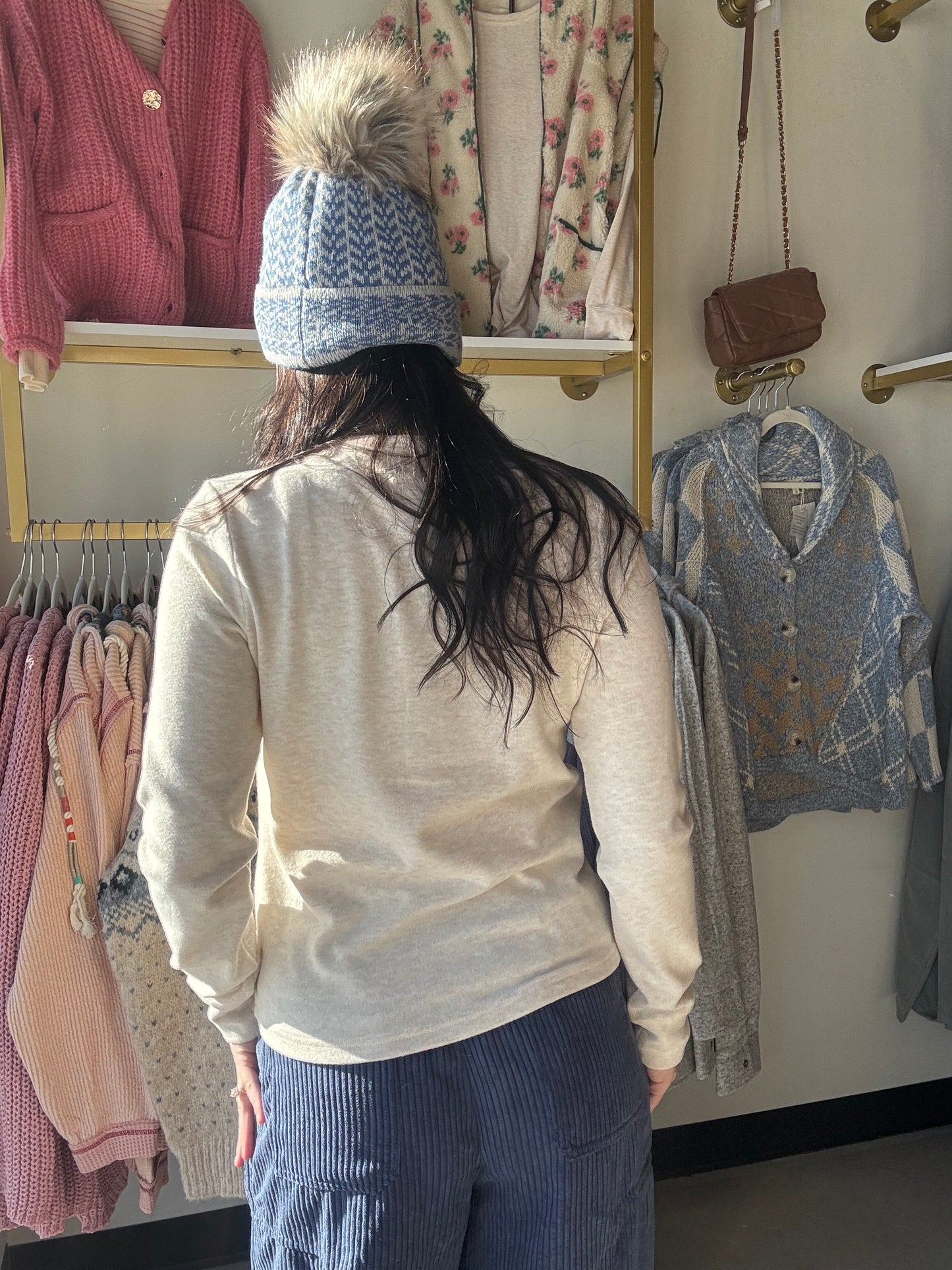 Heather Oatmeal Aeries Top