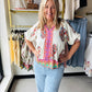 Ecru Paisley Border Trim Boho Top