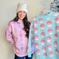 Pink & Blue Santa Mock Neck